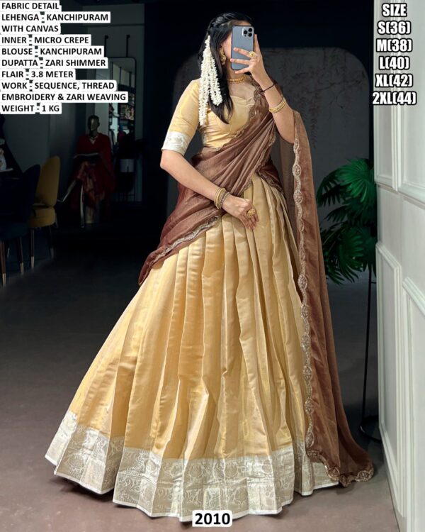 Designer Zari Weaving Lehenga With Dupatta