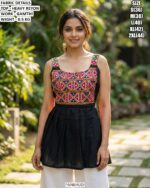 Traditional Mirror Work Top For Women