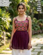 Traditional Mirror Work Top For Women
