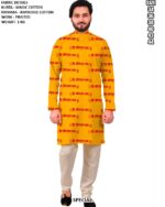 Mens Traditional Printed Cotton Kurta & Payjama