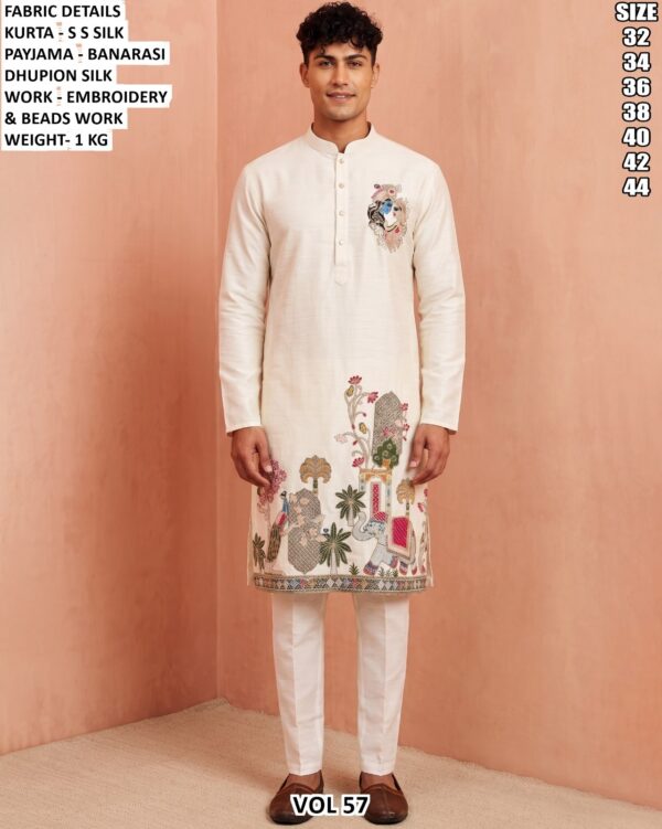 Heritage Embroidery Traditional Kurta Set For Men