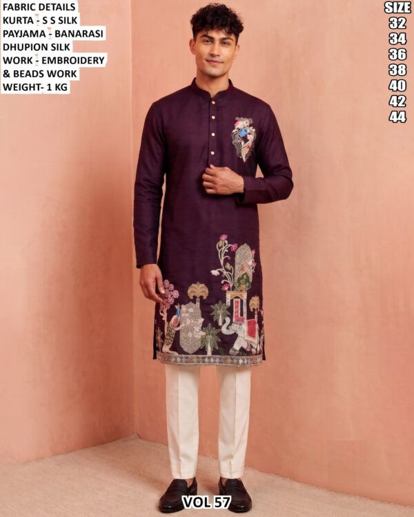Heritage Embroidery Traditional Kurta Set For Men