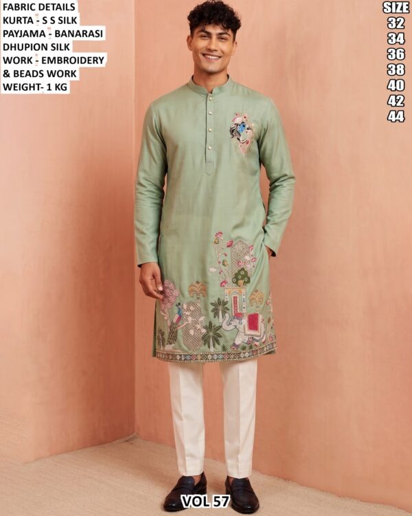 Heritage Embroidery Traditional Kurta Set For Men