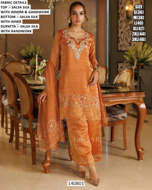 Wedding Wear Salsa Silk Suit Set For Women