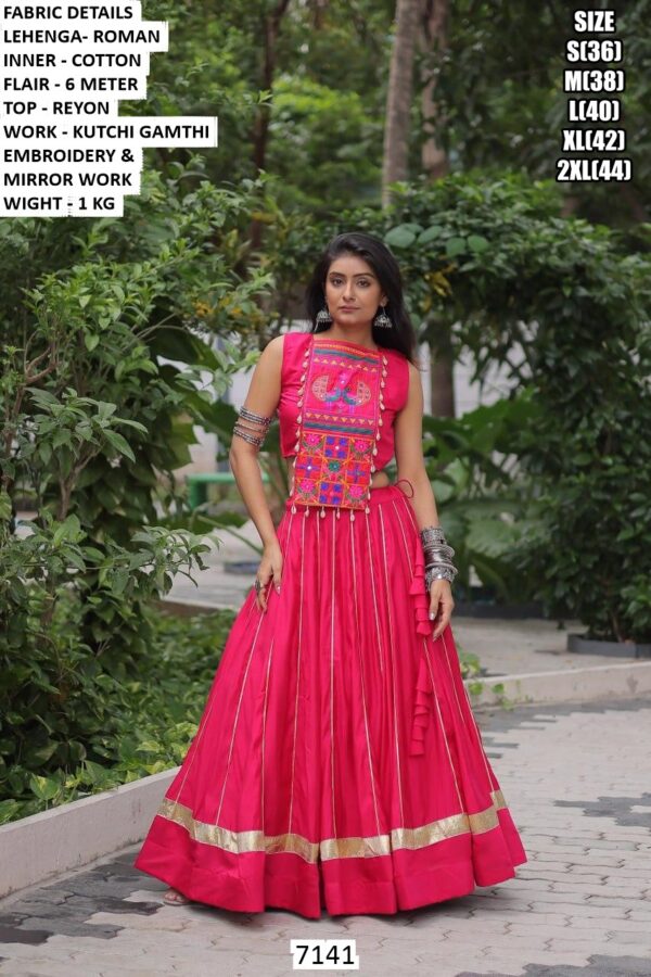 Gujarati Embroidery Lehenga For Garba Night