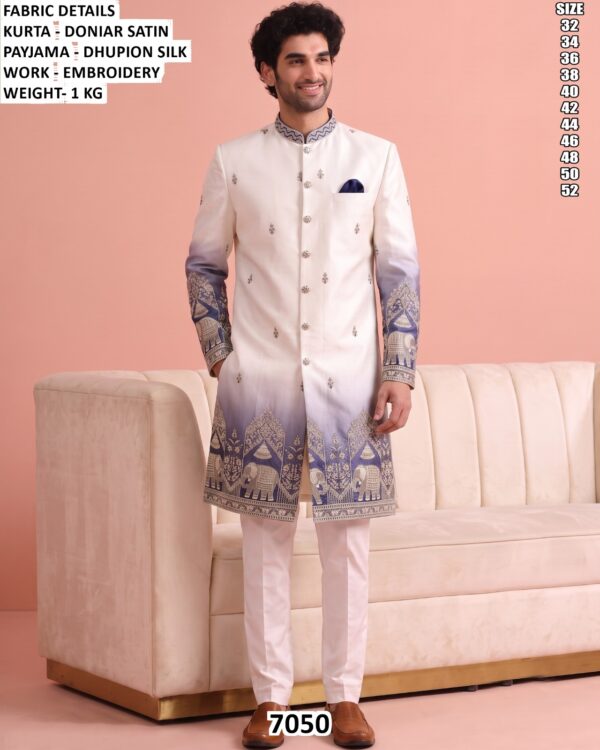 Royal Sherwani Style Kurta Set For Men