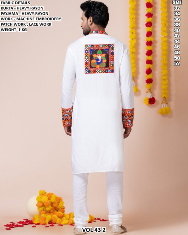 Men’s Heavy Rayon Embroidered Kurta Pajama Set