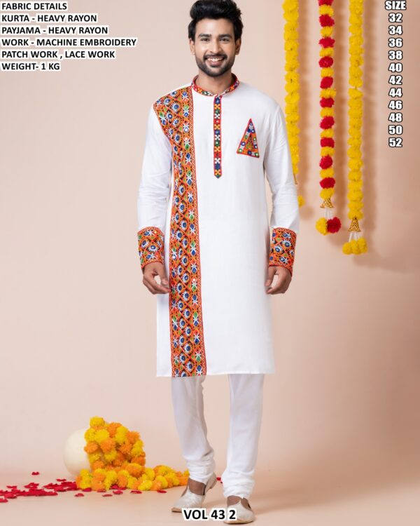 Men’s Heavy Rayon Embroidered Kurta Pajama Set