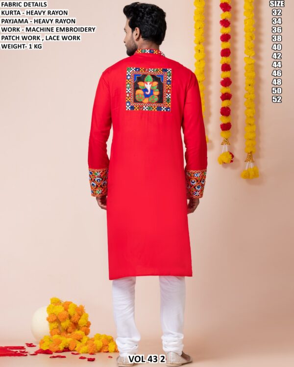 Men’s Heavy Rayon Embroidered Kurta Pajama Set