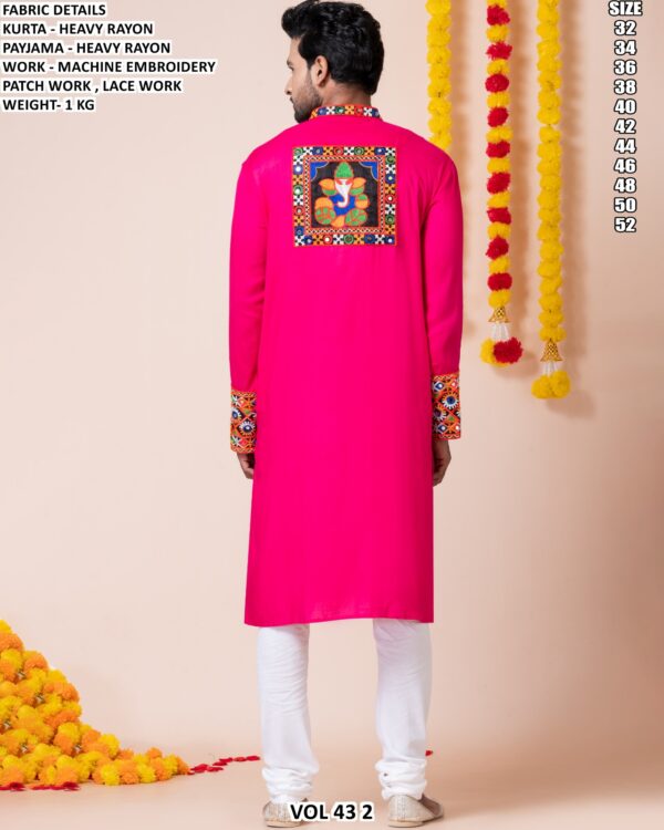 Men’s Heavy Rayon Embroidered Kurta Pajama Set