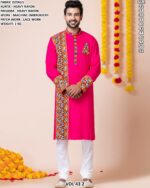 Men’s Heavy Rayon Embroidered Kurta Pajama Set