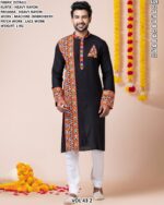 Men’s Heavy Rayon Embroidered Kurta Pajama Set