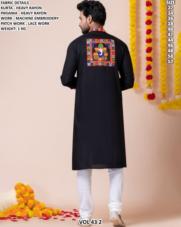 Men’s Heavy Rayon Embroidered Kurta Pajama Set