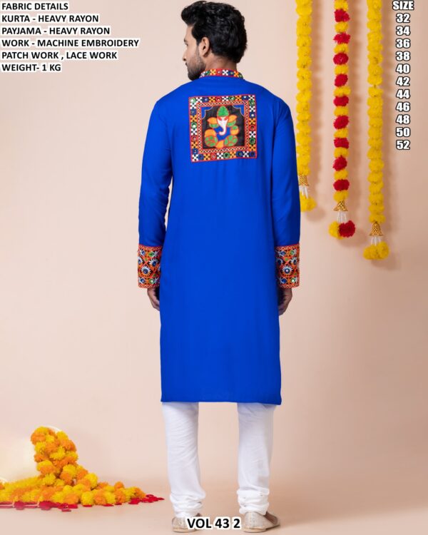 Men’s Heavy Rayon Embroidered Kurta Pajama Set