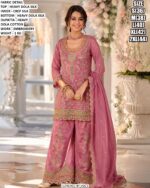 Dola Silk Embroidered Palazzo Suit For Women