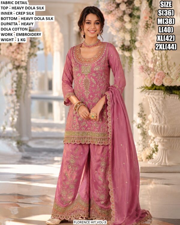Dola Silk Embroidered Palazzo Suit For Women