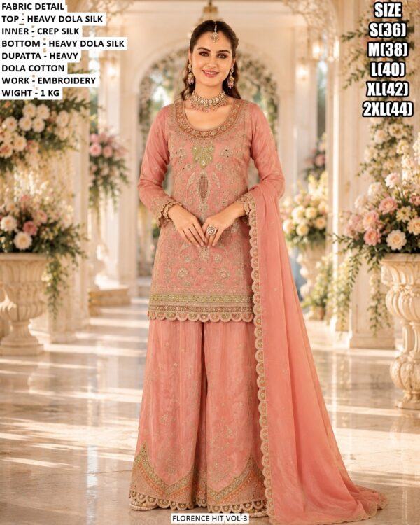Dola Silk Embroidered Palazzo Suit For Women