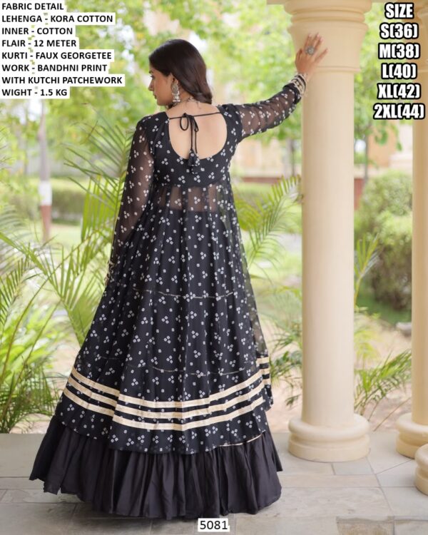 Kutchi Patchwork Crop Top Lehenga Set