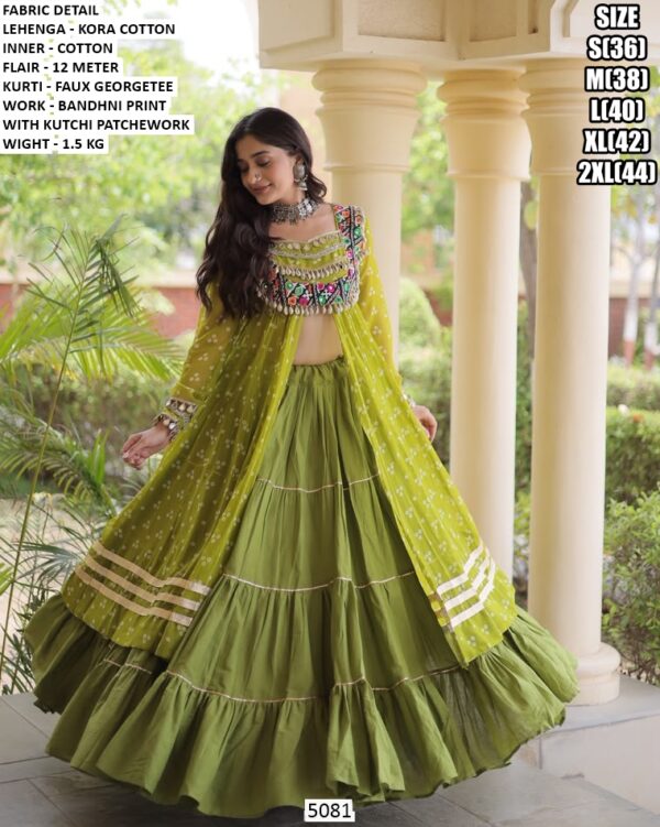 Kutchi Patchwork Crop Top Lehenga Set