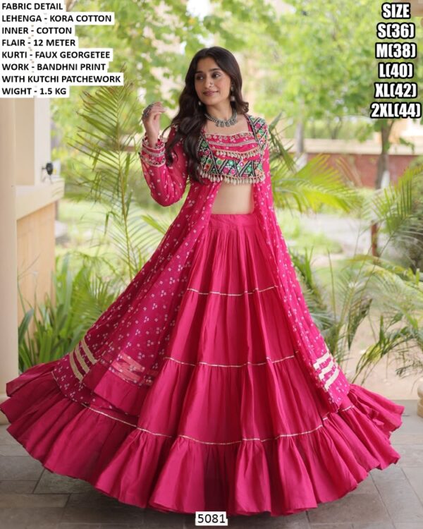 Kutchi Patchwork Crop Top Lehenga Set