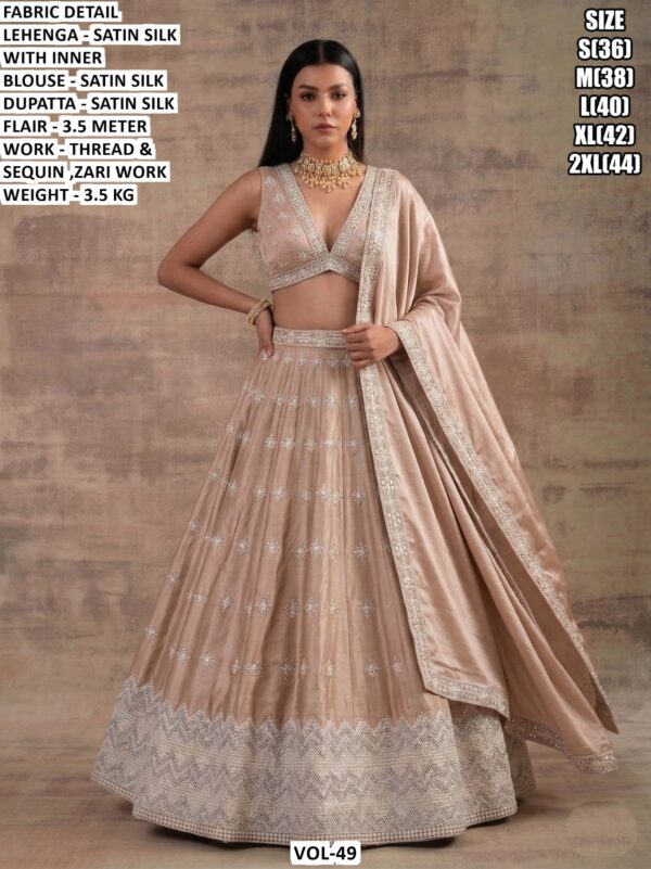 Zari Border Lehenga With Matching Dupatta