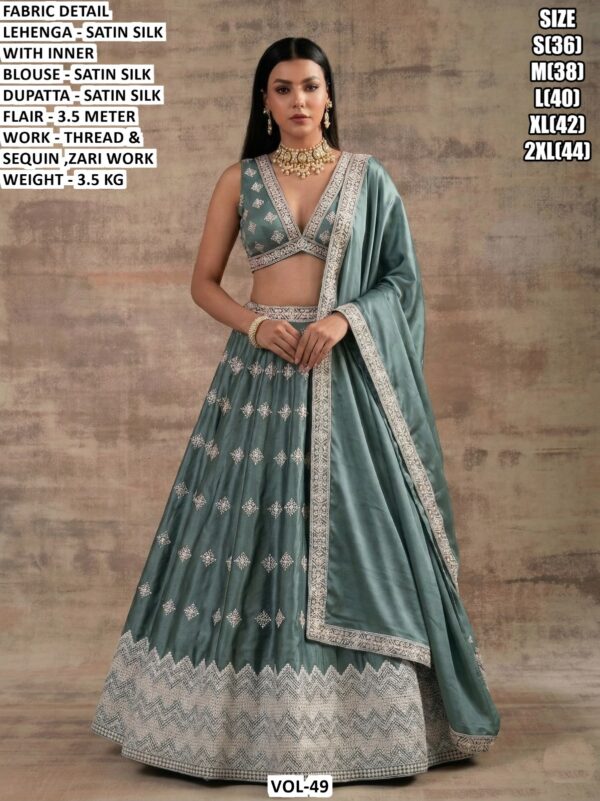Zari Border Lehenga With Matching Dupatta
