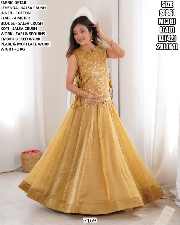 Modern Festive Lehenga With Side Tie Koti