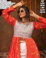 Mirror Work Long Top With Palazzo Pants