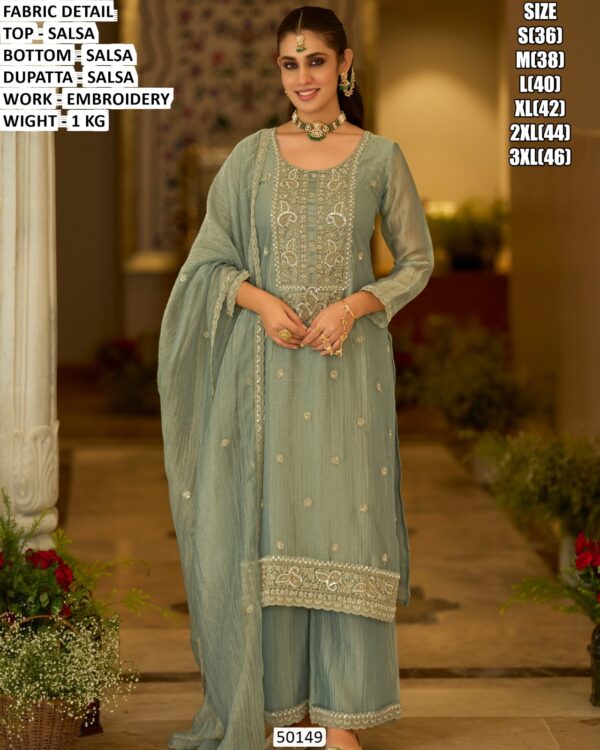 Women’s Festive Kurta With Dupatta And Bottom