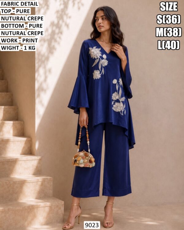 Natural Crepe Printed Co Ord Set For Women