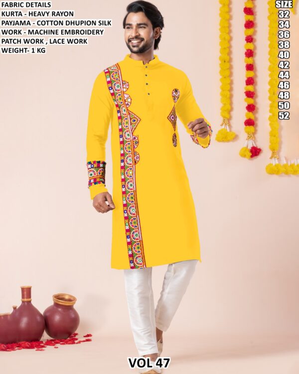 Men’s Heavy Rayon Embroidered Kurta Pajama Set