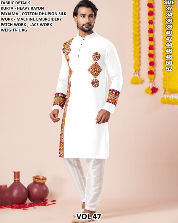 Men’s Heavy Rayon Embroidered Kurta Pajama Set