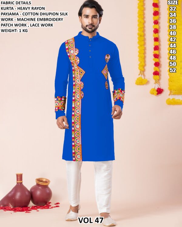 Men’s Heavy Rayon Embroidered Kurta Pajama Set