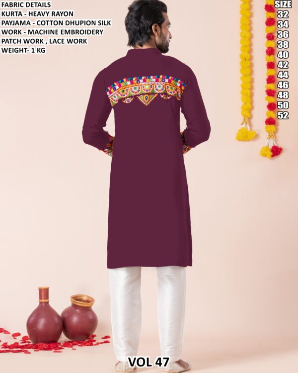 Men’s Heavy Rayon Embroidered Kurta Pajama Set