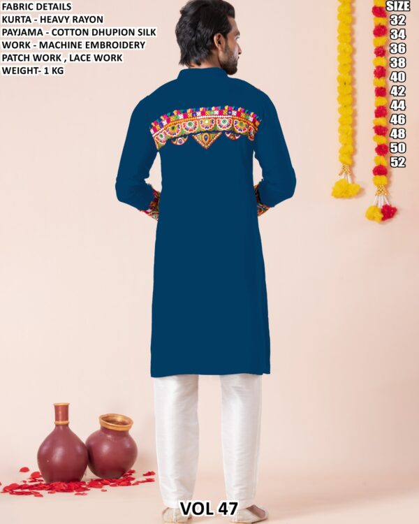 Men’s Heavy Rayon Embroidered Kurta Pajama Set