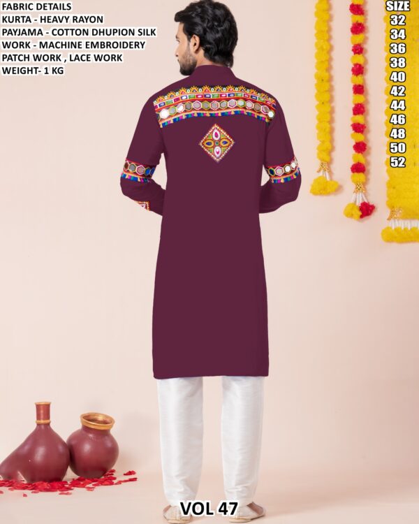 Men’s Heavy Rayon Embroidered Kurta Pajama Set