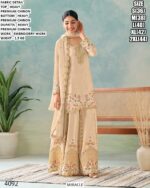 Chinon Embroidered Kurta Palazzo Dupatta Set For Women