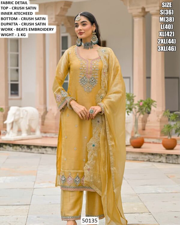 Designer Crush Satin Three Piece Set For Women