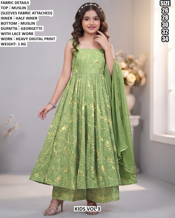 Kids Muslin Printed Anarkali Suit
