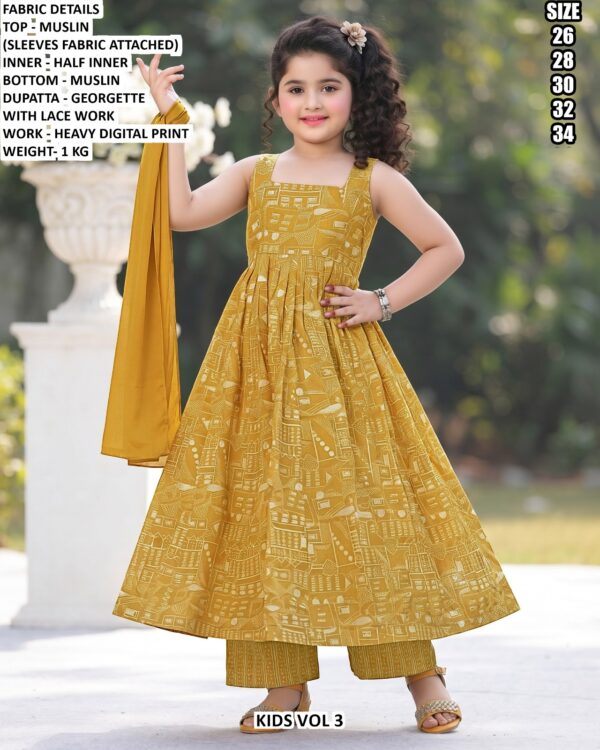 Kids Muslin Printed Anarkali Suit