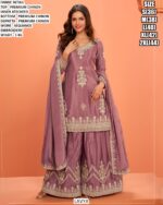 Premium Chinon Embroidered Palazzo Suit Set