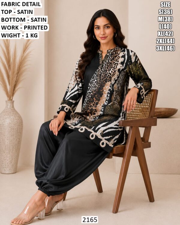 Casual Printed Tunic With Harem Bottom