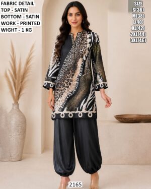 Casual Printed Tunic With Harem Bottom