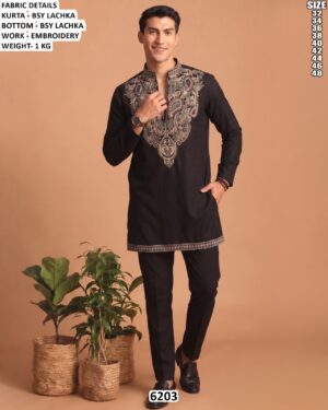Traditional Embroidered Kurta Set For Men