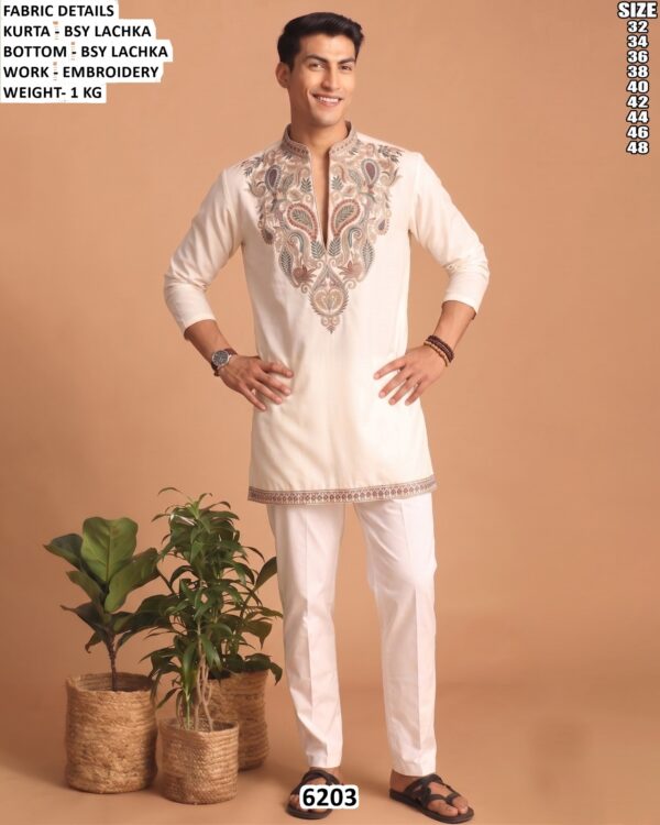 Traditional Embroidered Kurta Set For Men