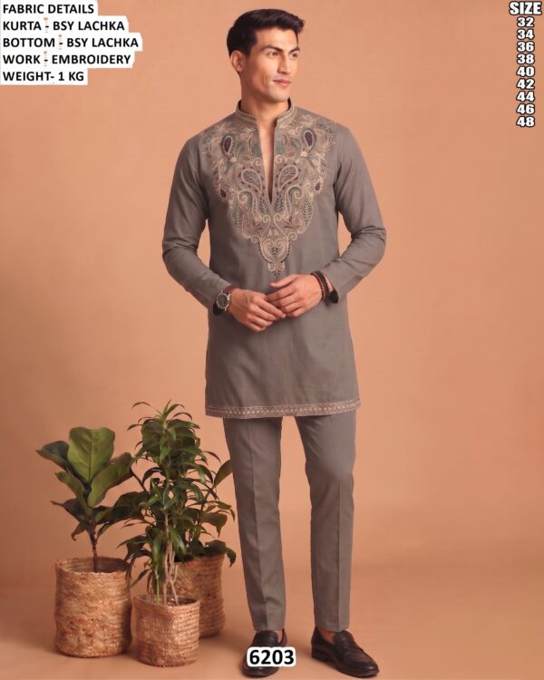 Traditional Embroidered Kurta Set For Men