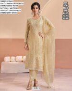 Festive Chiffon Suit With Embroidered Dupatta