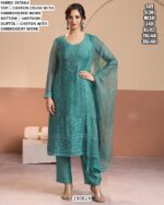 Festive Chiffon Suit With Embroidered Dupatta