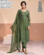 Festive Chiffon Suit With Embroidered Dupatta