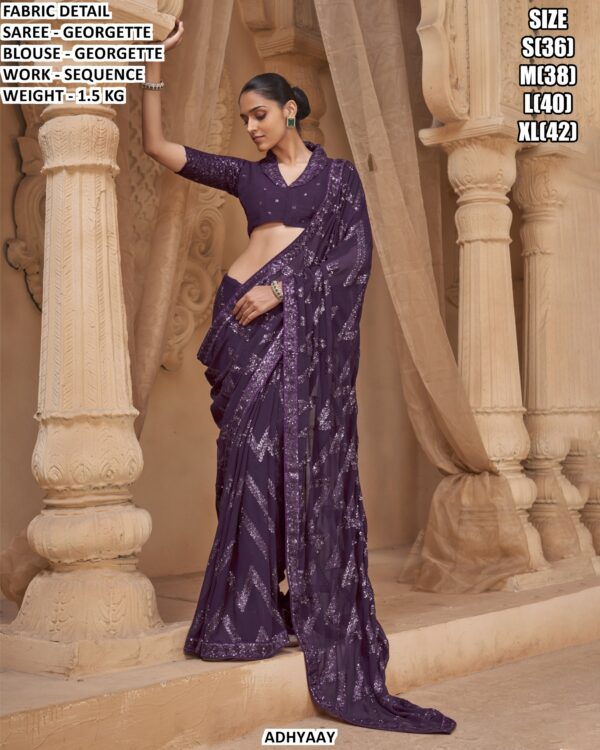 Designer Georgette Saree With Sequin Work